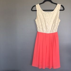 ALYTHEA - Pink and Lace Mid Thigh Length Dress